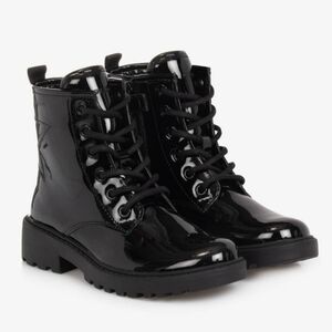 Geox black faux leather boots
